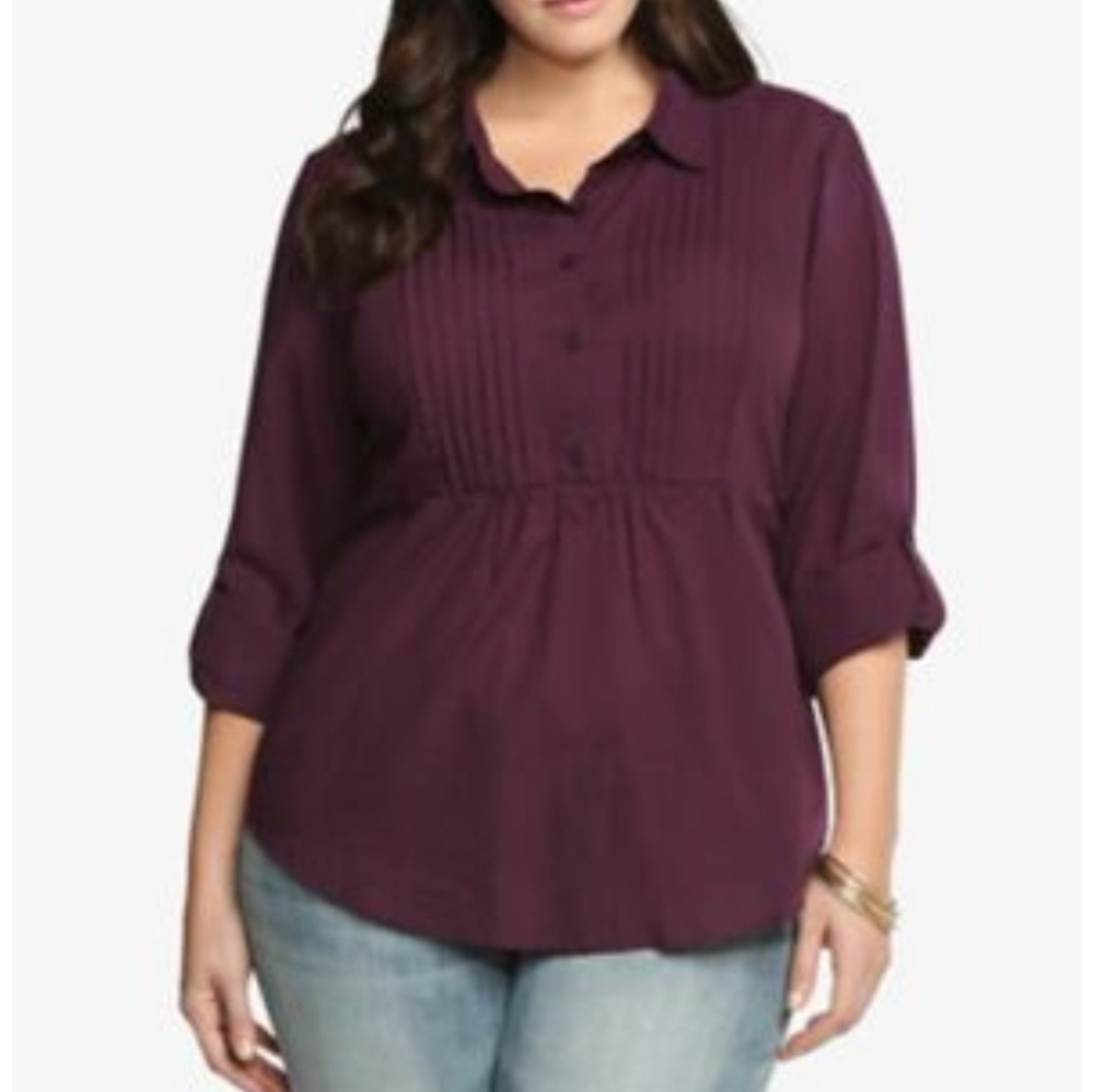 Torrid pleated button down